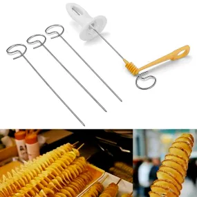 1 Set Potato Spiral Cutter, Potato Twister (4 Spits)