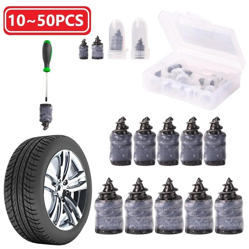 10-50pcs Universal Vacuum Tyre Repair Nail Car Trucks Motorcycle Scooter Bike Tire Puncture Repair Nail Tubeless Rubber Nails