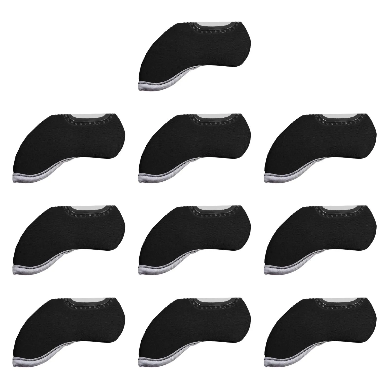 10 Pieces Golf Head Cover Protective Sleeves for Golf Cue Golf Games Outdoor Black