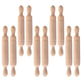 10pcs Wooden Miniature Rolling Pin Doll House Rolling Pole Rolling Pin Models Wood Handle Rolling Pin Mini House Props for Crafts, Doll Houses…