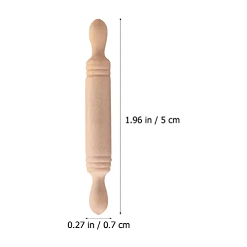 10pcs Wooden Miniature Rolling Pin Doll House Rolling Pole Rolling Pin Models Wood Handle Rolling Pin Mini House Props for Crafts, Doll Houses…