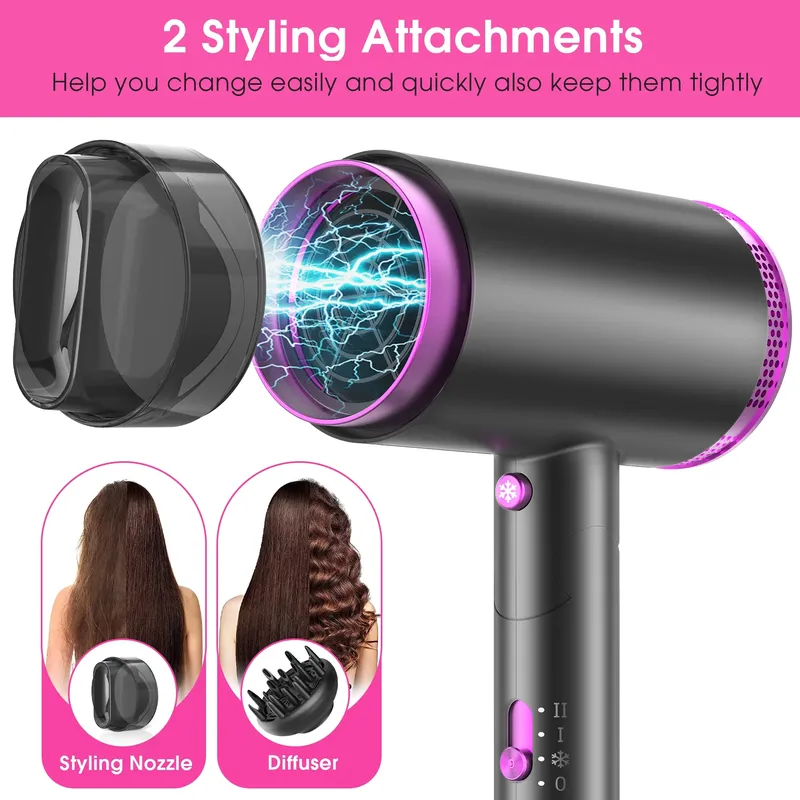 1875W Professional Ionic Hair Blow Dryer with 3 Heat Settings, 2 Speeds and Cool Settings