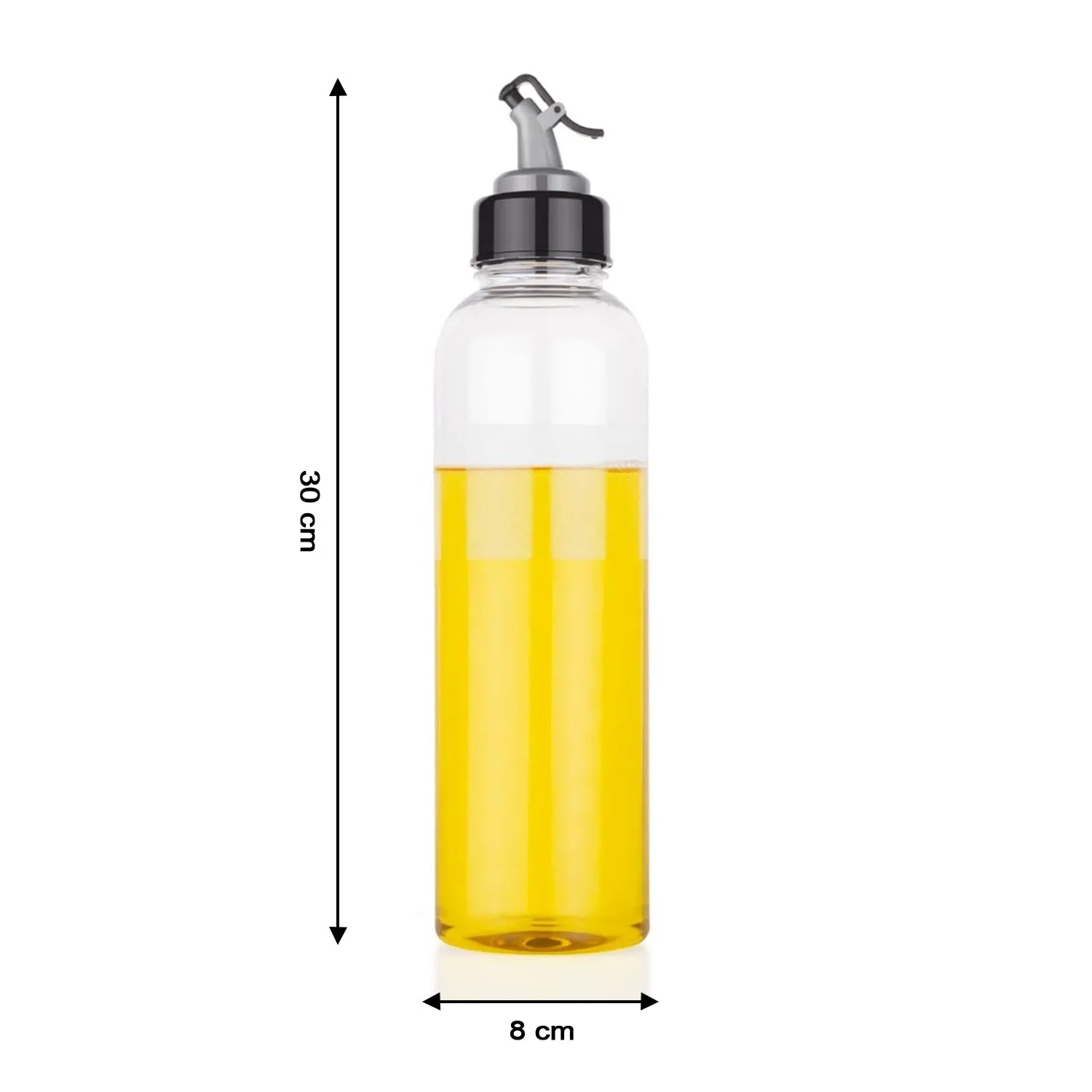 1LTR OIL DISPENSERWITH LID - CLEAR, DRIP FREE SPOUT, CONTROLLED USE