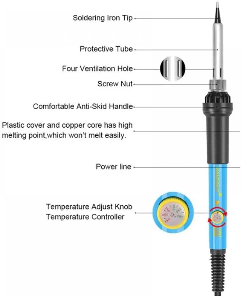 220V 60W 15 Pcs Set Soldering Iron Kit