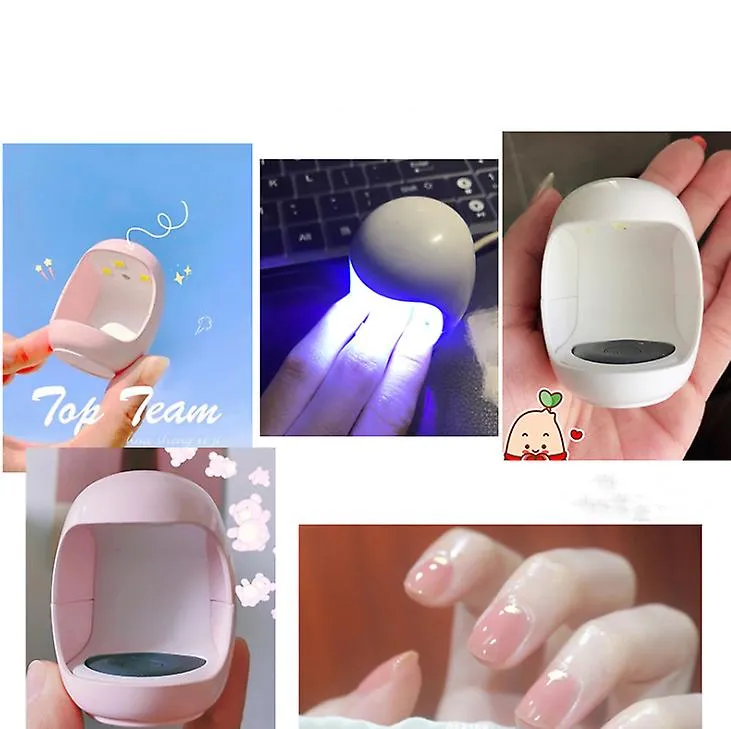 2Pcs white Mini single finger nail lamp, USB UV LED nail polish glue nail Dryers lamp AZ17953