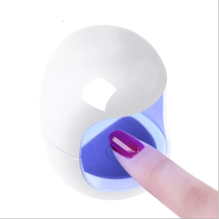 2Pcs white Mini single finger nail lamp, USB UV LED nail polish glue nail Dryers lamp AZ17953