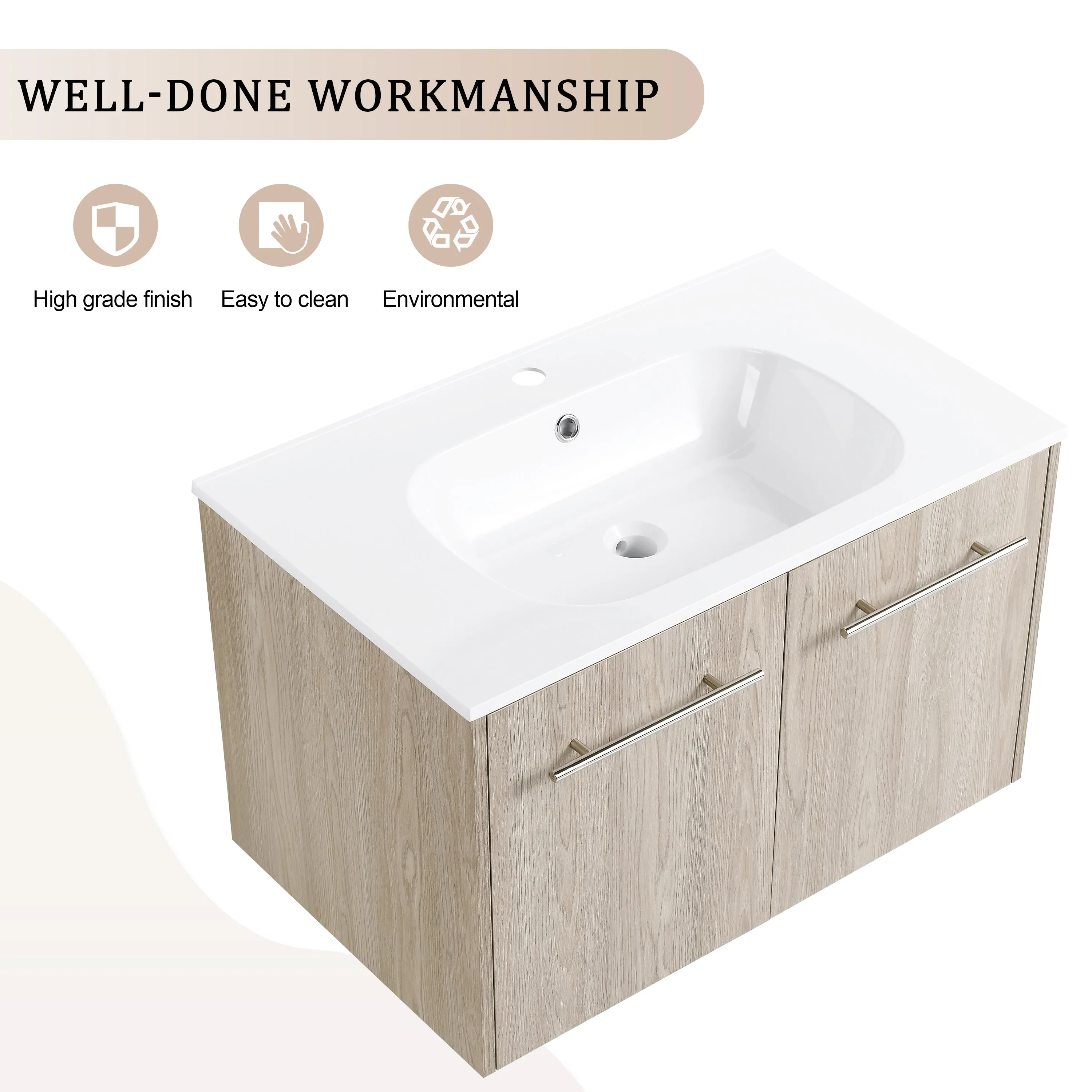 30 Inch Wall Mounted Bathroom Vanity