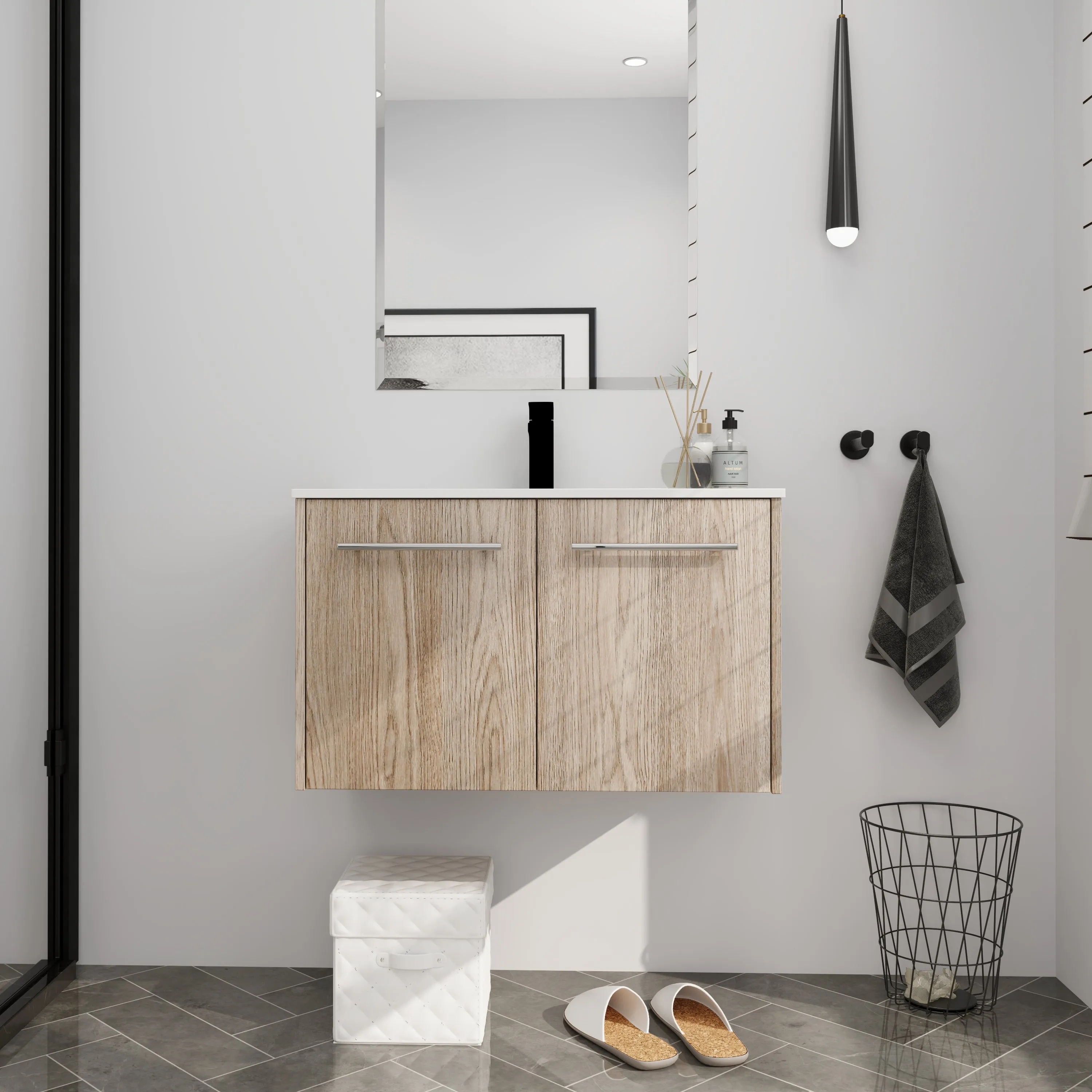 30 Inch Wall Mounted Bathroom Vanity