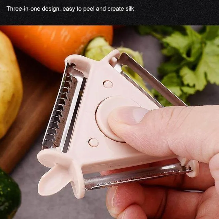 3in1 Rotating Stainless Steel Fruit Vegetable Peeler