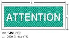 3M™ Diamond Grade™ Safety Sign 3MN213DG, "ATTENTION", 6 in x 2 in,
10/Package