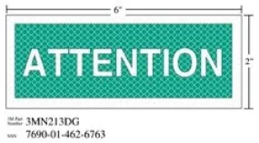 3M™ Diamond Grade™ Safety Sign 3MN213DG, "ATTENTION", 6 in x 2 in,
10/Package