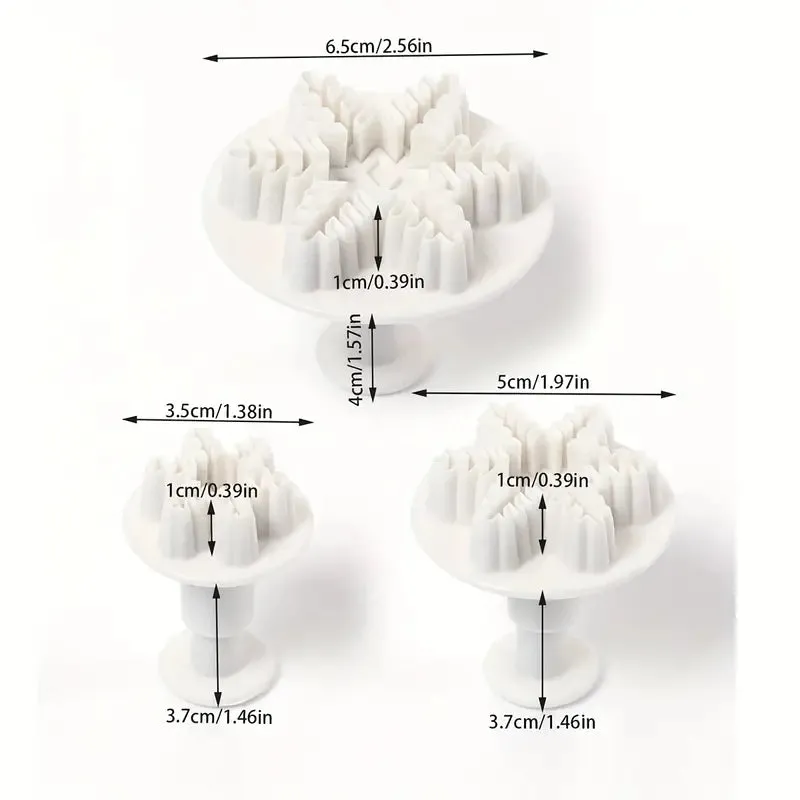 3pc Snowflake Plunger Cutter