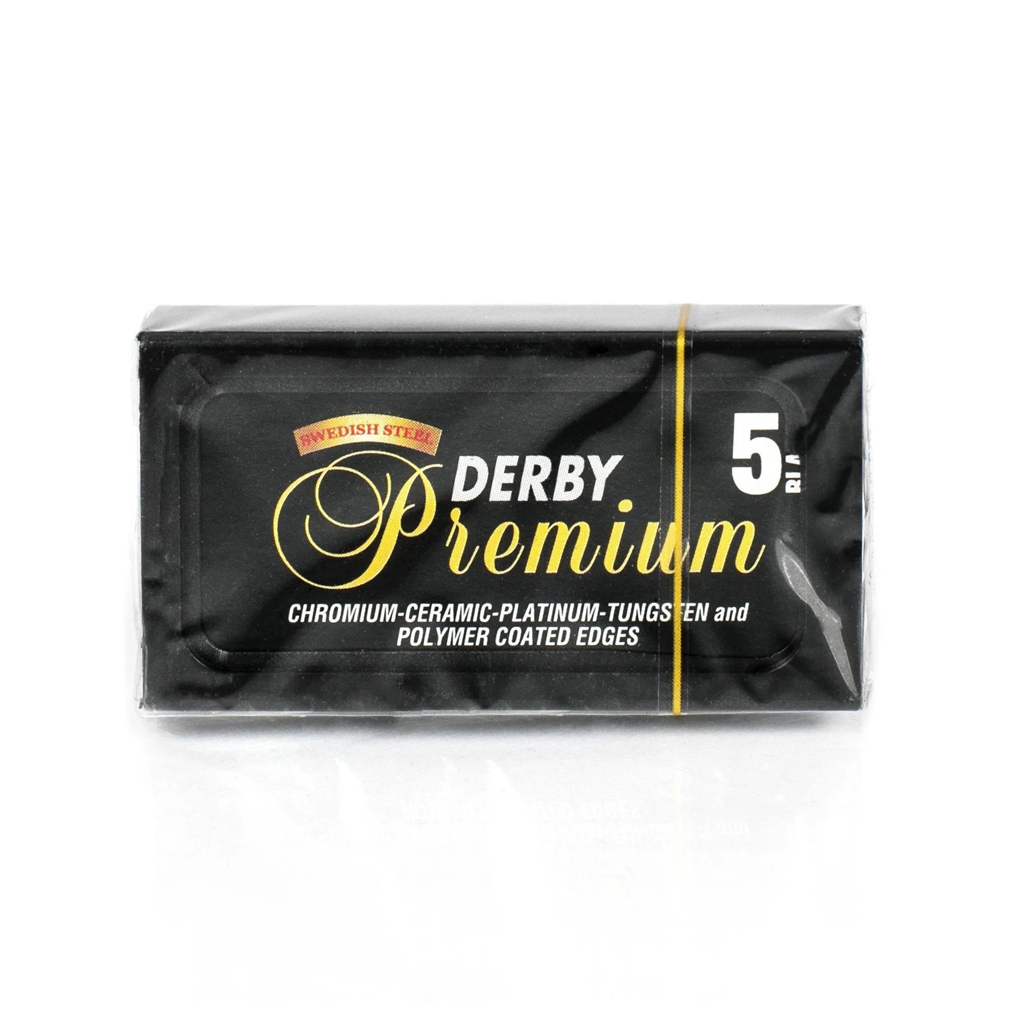 5 Derby Premium Double-Edge Stainless Safety Razor Blades, Made with Swedish Steel