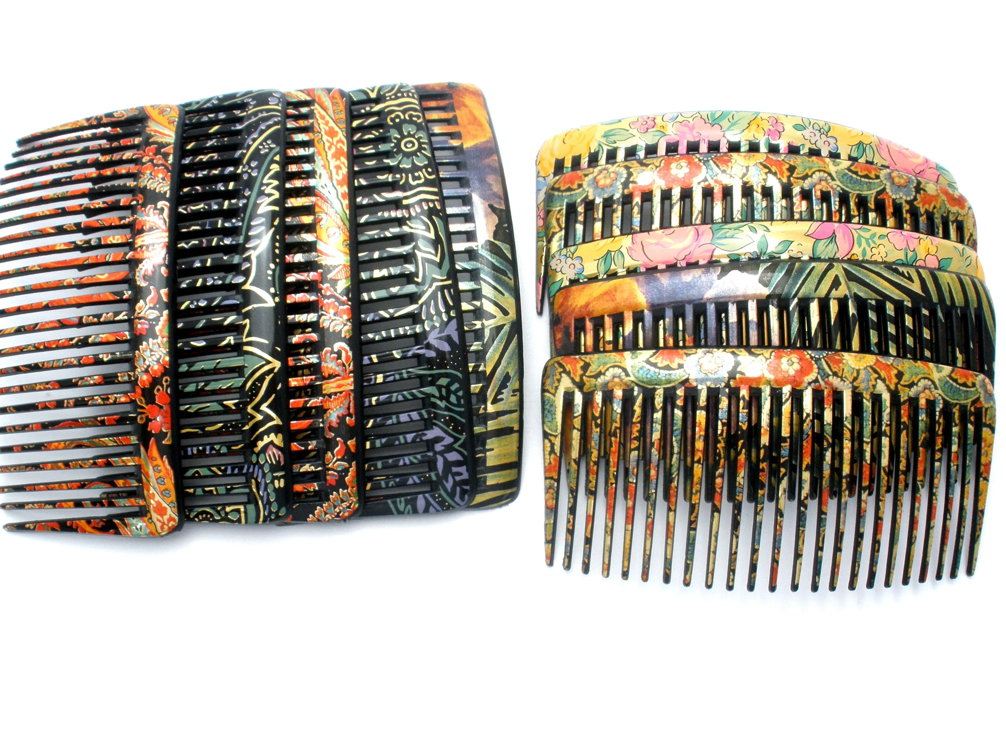 5 Pair of Floral Hair Combs