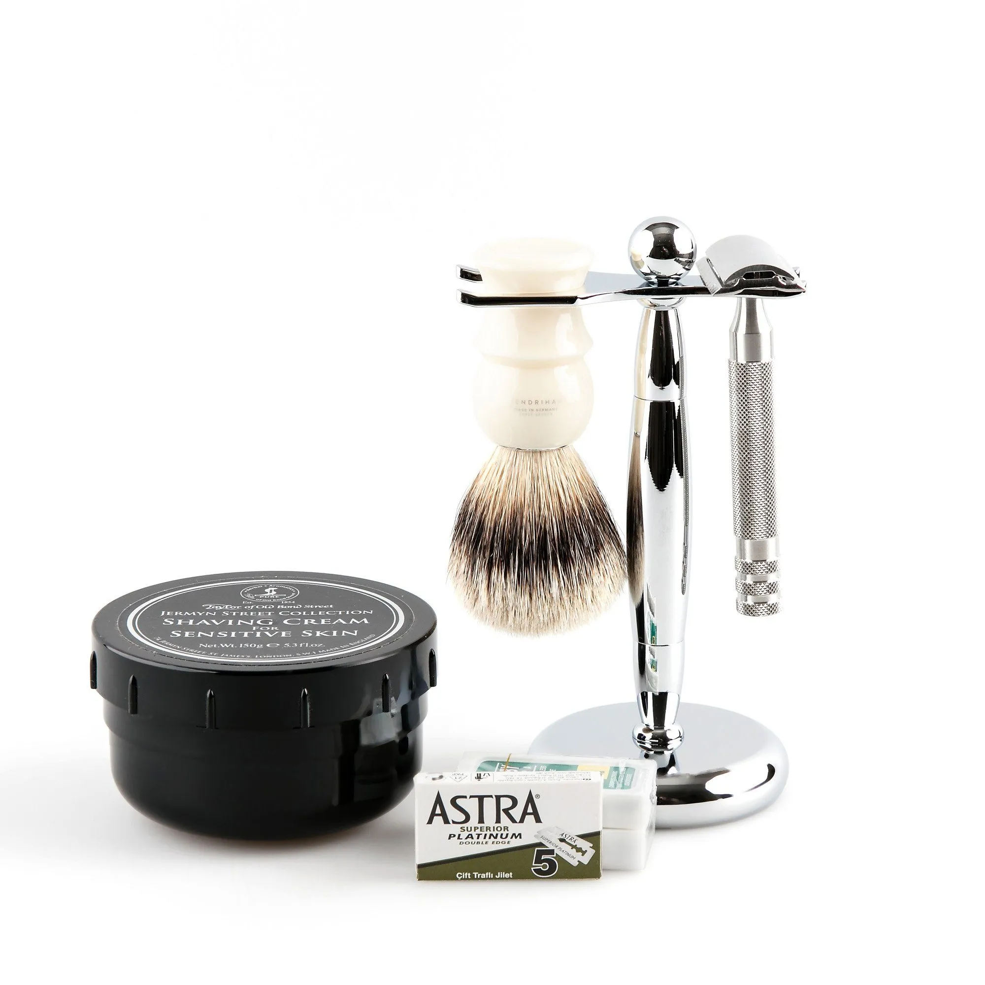 5-Piece Wet Shaving Set with Fendrihan Full Stainless Steel Safety Razor, Save $25