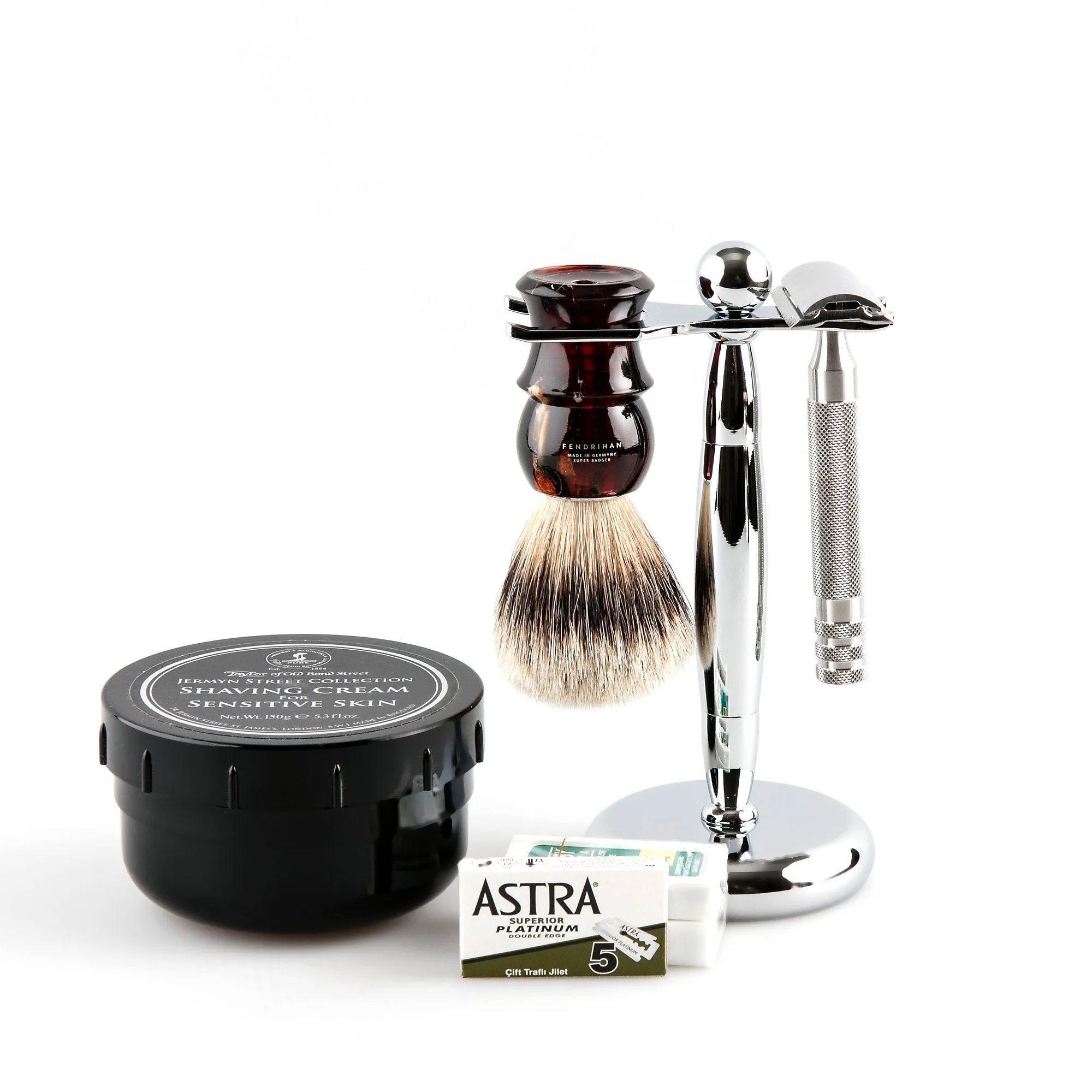 5-Piece Wet Shaving Set with Fendrihan Full Stainless Steel Safety Razor, Save $25