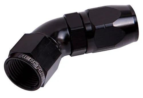 550 Series Cutter One-Piece Full Flow Swivel 45° Hose End -8AN AF552-08BLK