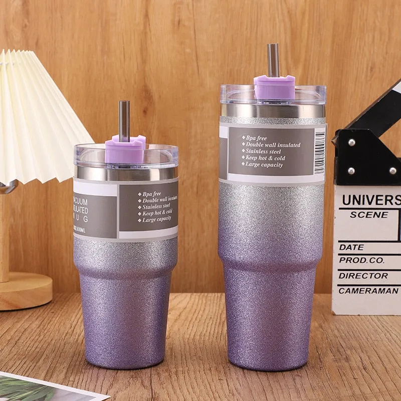 620ml or 890ml Stainless Steel Glitter Insulated Bottle