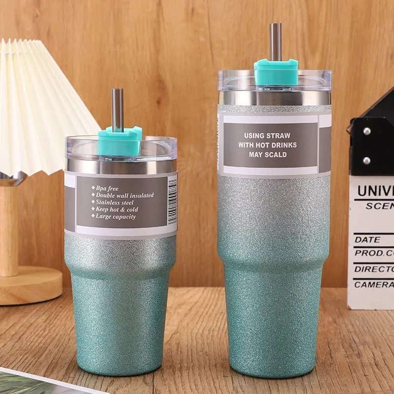 620ml or 890ml Stainless Steel Glitter Insulated Bottle