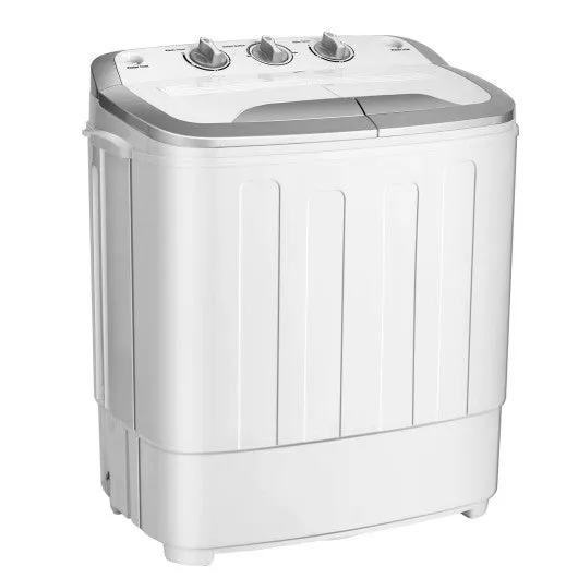 8 lbs Portable Mini Twin Tub Spinner Semi-Automatic Washing Machine