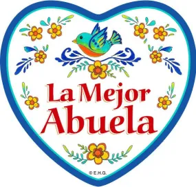 Abuela Gift "La Mejor Abuela" Heart Magnet Tile