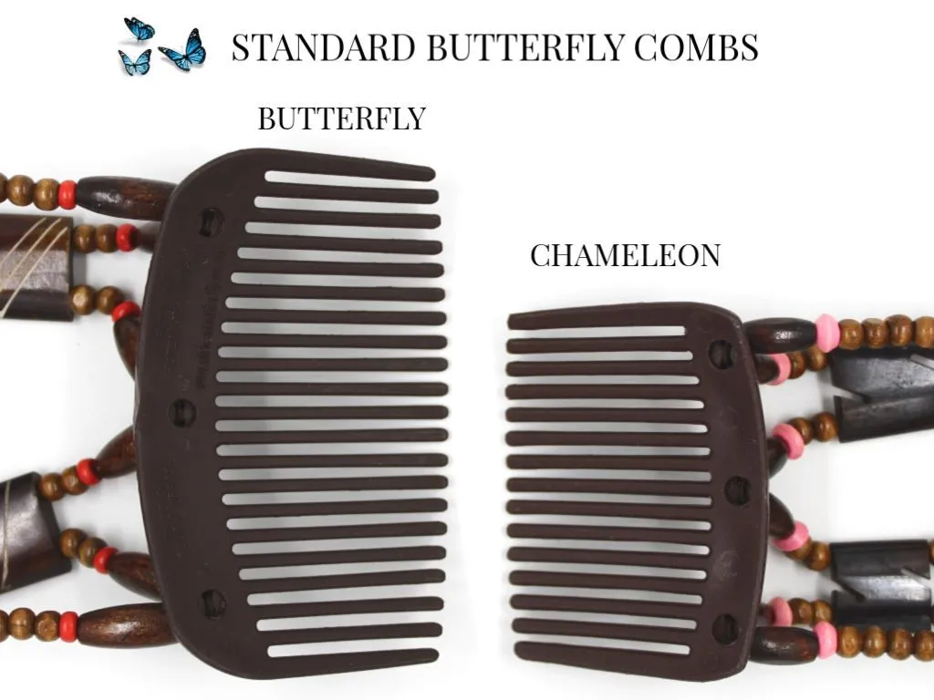 African Butterfly Hair Comb - Beada Tube Black 53