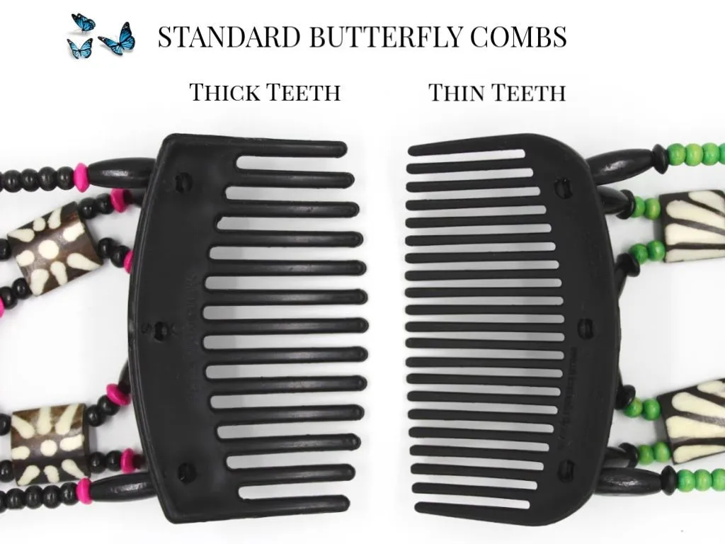 African Butterfly Hair Comb - Dupla Brown 91