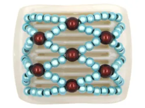 African Butterfly LadyBug Hair Comb - White Pearl 31