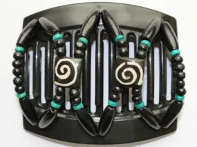 African Butterfly Thick Hair Comb - Stones & Bones Black 42