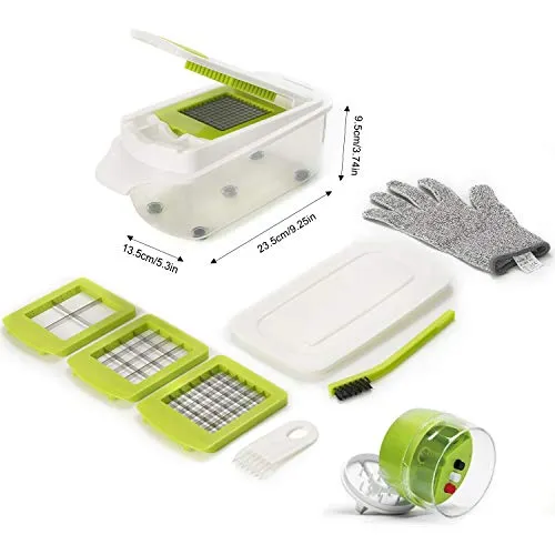 Aieruma Vegetable Chopper, 16 in 1 Onion Chopper Food Cutter, with Handheld Spiralizer Vegetable Slicer, Veggie Spiral Cutter, (BPA free) Heavy Duty Multi Vegetable-Fruit-Cheese-Dicer-Kitchen Cuttert