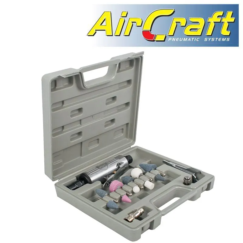 AIRCRAFT AIR DIE GRINDER 6MM 14 PIECE KIT BLOW MOULD CASE AT0007