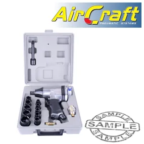 AIRCRAFT AIR IMPACT WRENCH 1/2' 17 PIECE KIT SINGLE HAMMER AT0006