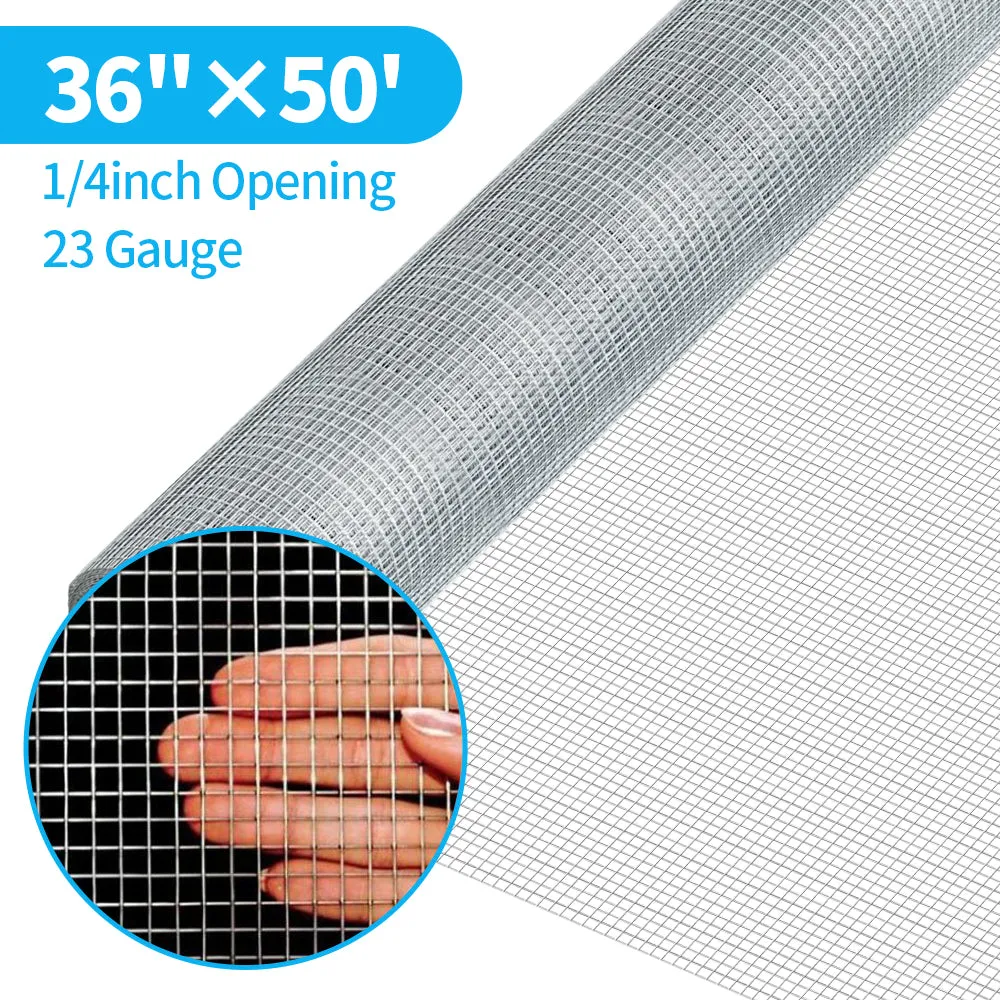 Amagabeli 36inx50ft Hardware Cloth 1/4inch 23 Gauge Galvanized Chicken Wire JW002