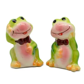 Animal Salt and Pepper Shakers Frogs Basket