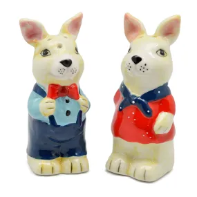 Animal Salt and Pepper Shakers Rabbits Basket