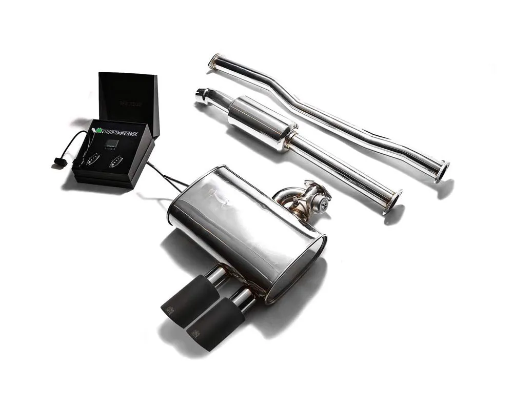 ARMYTRIX Stainless Steel Valvetronic Exhaust System Dual Matte Black Mini Cooper S F56 | F57 2014-2020