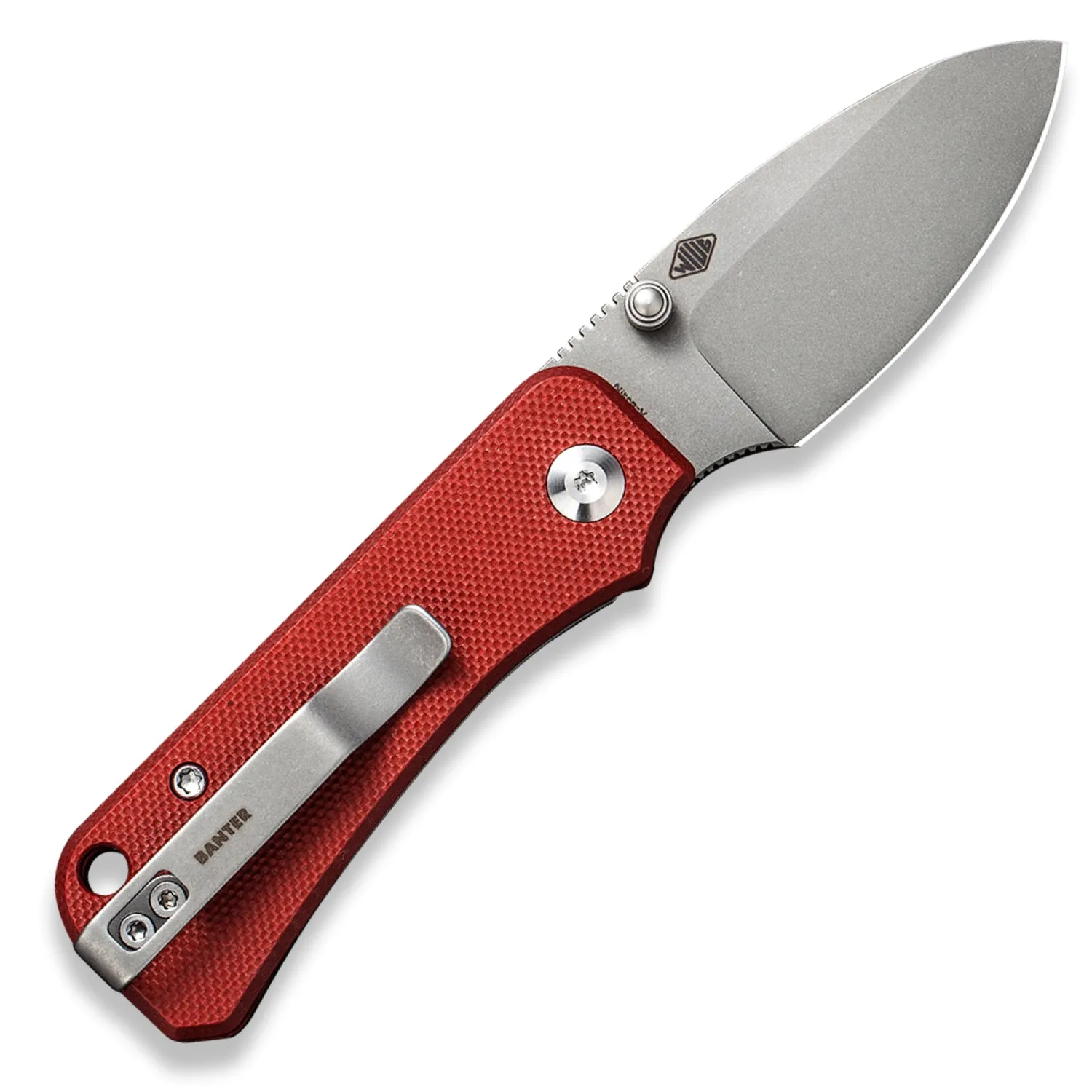 Baby Banter Pocket Knife - Burgundy G10 - Gray Stonewash Nitro V