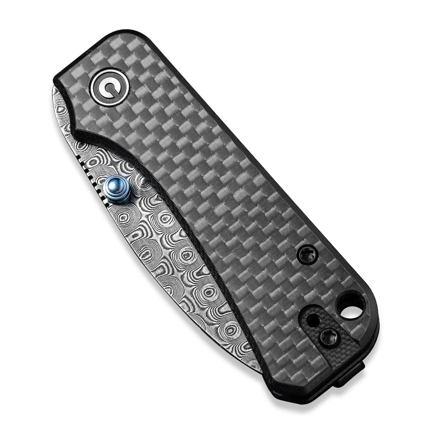 Baby Banter Pocket Knife - Carbon Fiber - Damascus