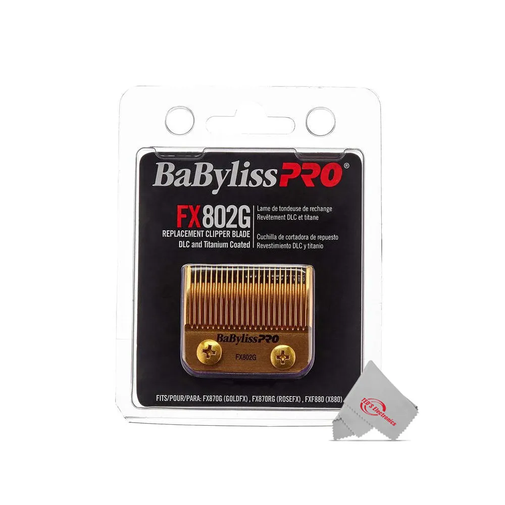 BaByliss Pro DLC and Titanium Coated Replacement Clipper Blade Fits FX870G, FX870BN, FX870RG, FX870W, FXF880 #FX802G