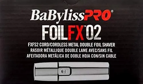 BaBylissPRO FXFS2 FOILFX02 Cordless Metal Double Foil Shaver, Silver