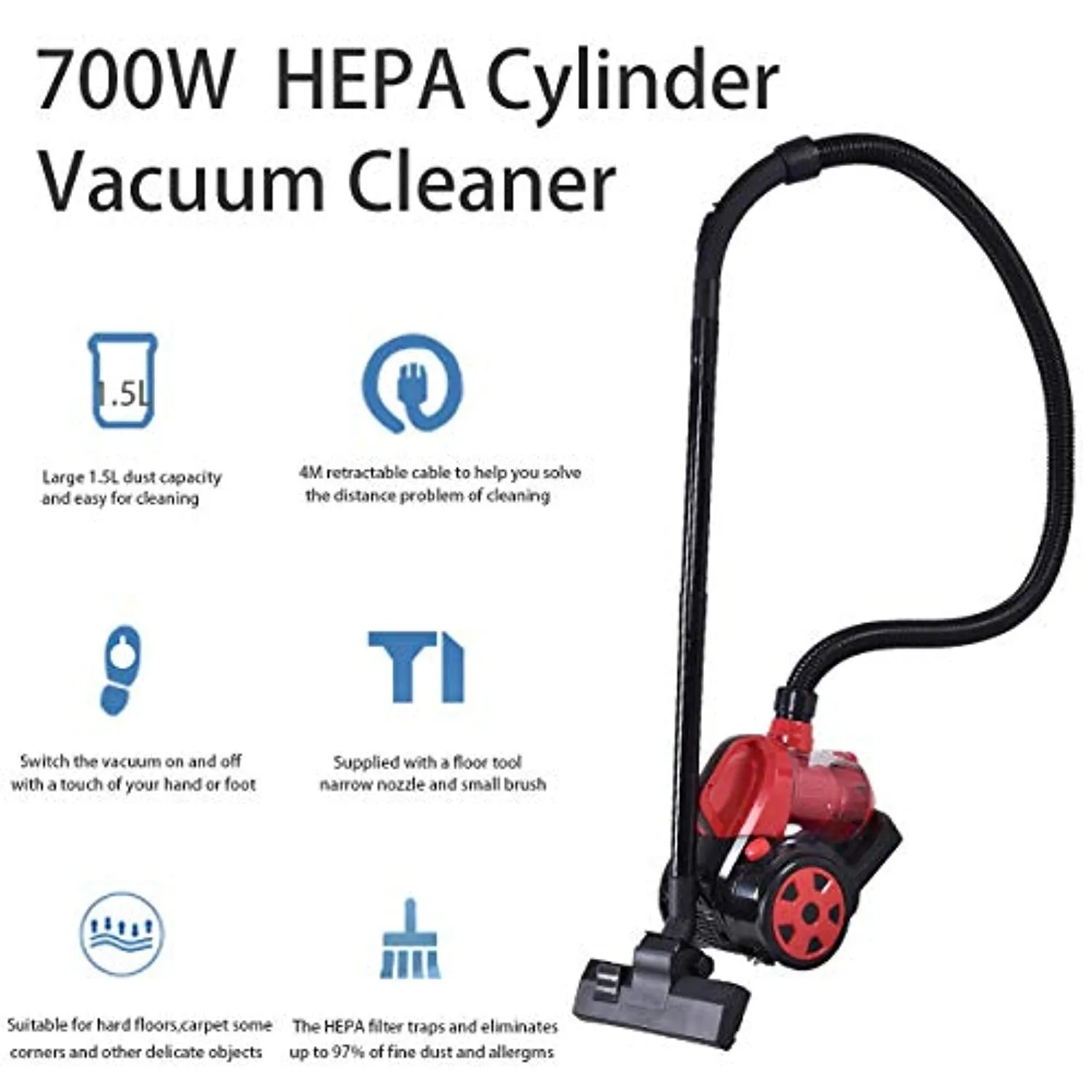 Bagless Canister Cyclonic Vacuum Cleaner