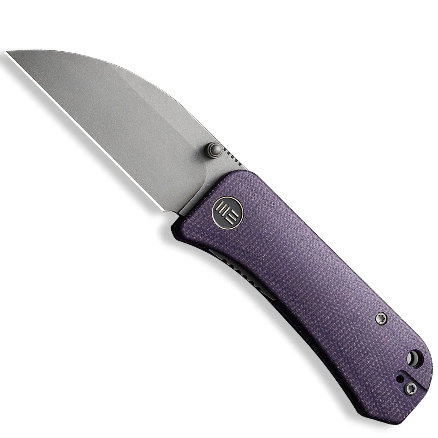 Banter Pocket Knife - Purple Micarta - Gray Stonewash S35VN Wharncliffe