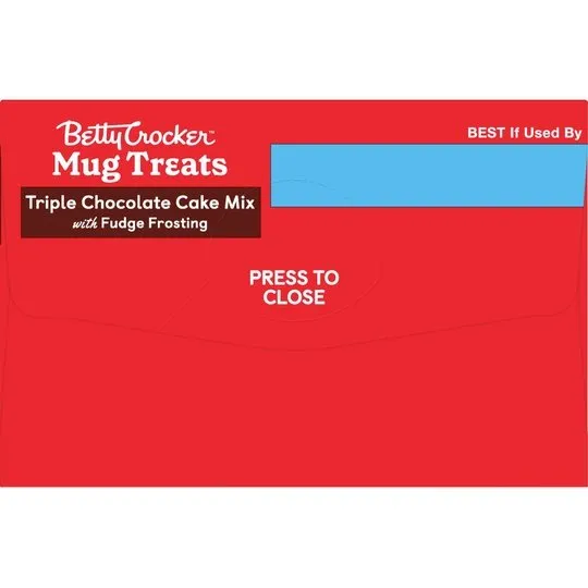 Betty Crocker Mug Treats Triple Chocolate Cake Mix with Fudge Frosting, 4 Servings, 12.5 oz.