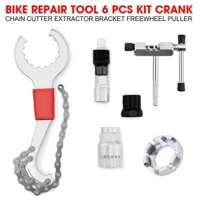 Bicycle Repair Tool Kits Bike Chain Measuring Ruler Crank Puller Extractor Chain Cutter Flywheel Remover Cycling Repair Parts