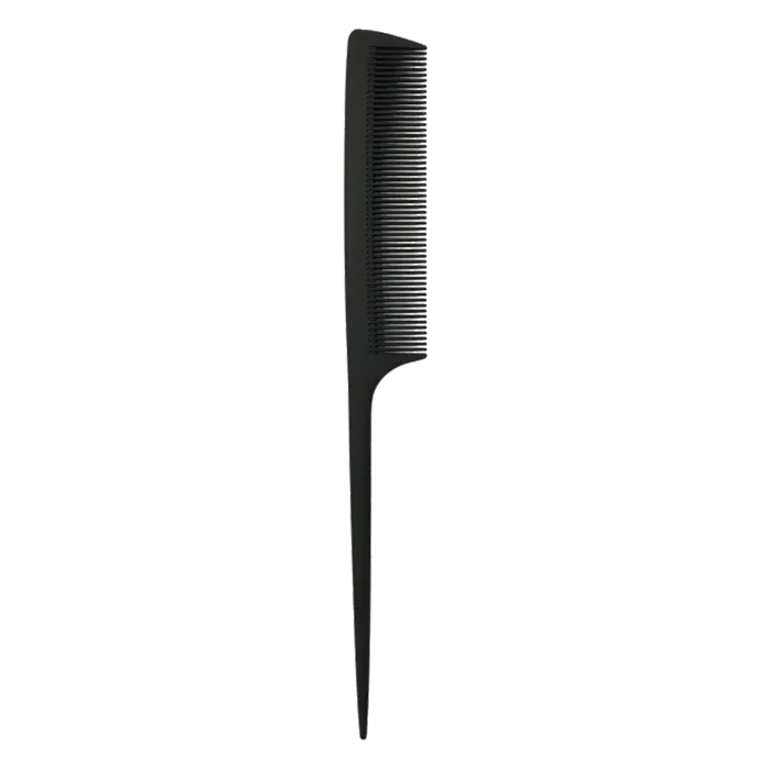 Black Carbon Fibre Tail Comb High Heat Resistance