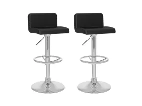 Black Low Back Bar Stools, Set of 2