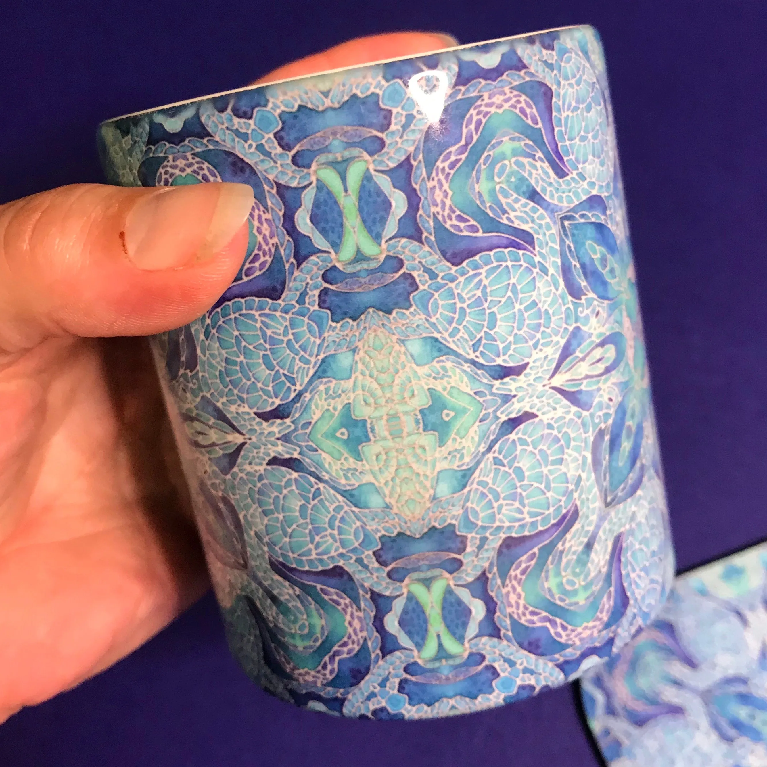 Blue Turtle Mandala Mug and Coaster Gift