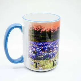 Bluebonnet Sunset Coffee Mug - 15 oz. Ceramic Coffee Cup