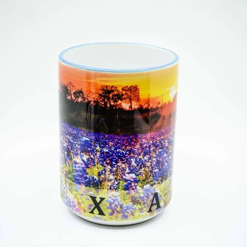 Bluebonnet Sunset Coffee Mug - 15 oz. Ceramic Coffee Cup