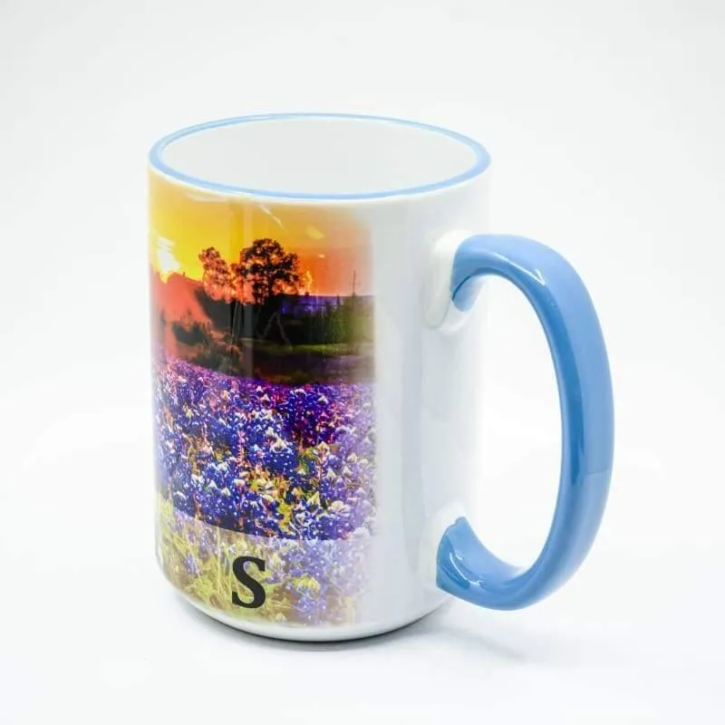 Bluebonnet Sunset Coffee Mug - 15 oz. Ceramic Coffee Cup